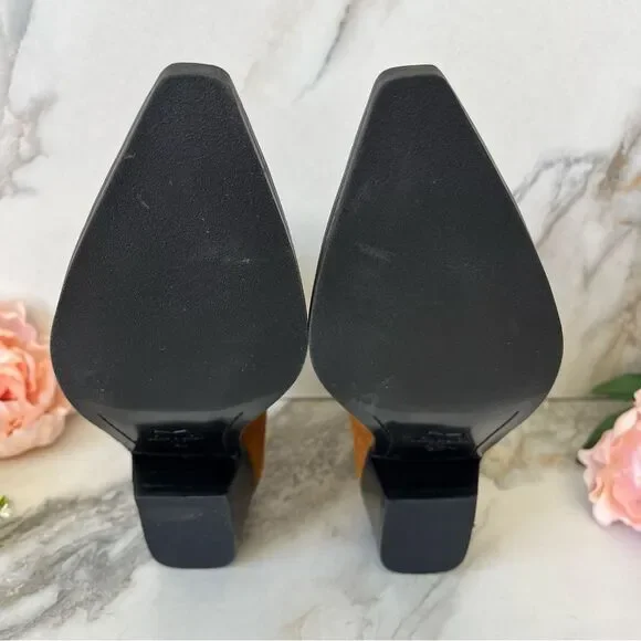 MARC FISHER Yarita Pointed Toe Bootie In Cognac Leather Size 6 NEW - Picture 12 of 14